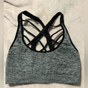 Victoria's Secret Black and Gray Strappy Sports Bra